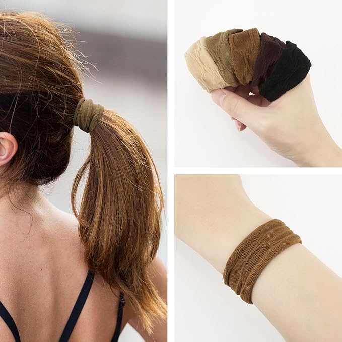 10 Pcs No Damage Hair Ties Thick Hair Elastic Rubber Bands Hair Accessories Scrunchies Seamless for Women