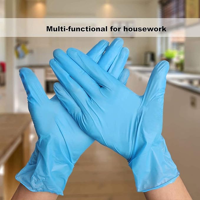 Disposable Gloves Extra Large, XL Nitrile and Vinyl Blend Material Gloves, Latex Free, 4 Mil,1000 Pc. Food Grade Glove for Cleaning, Food Prep, Hair Dye, Tattoo, Blue