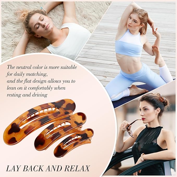 15 PCS Flat Hair Clips for Women & Girls, 5 Colors French Flat Claw Clips 3 Sizes Accessories Barrettes for Thin Thick Fine Hair