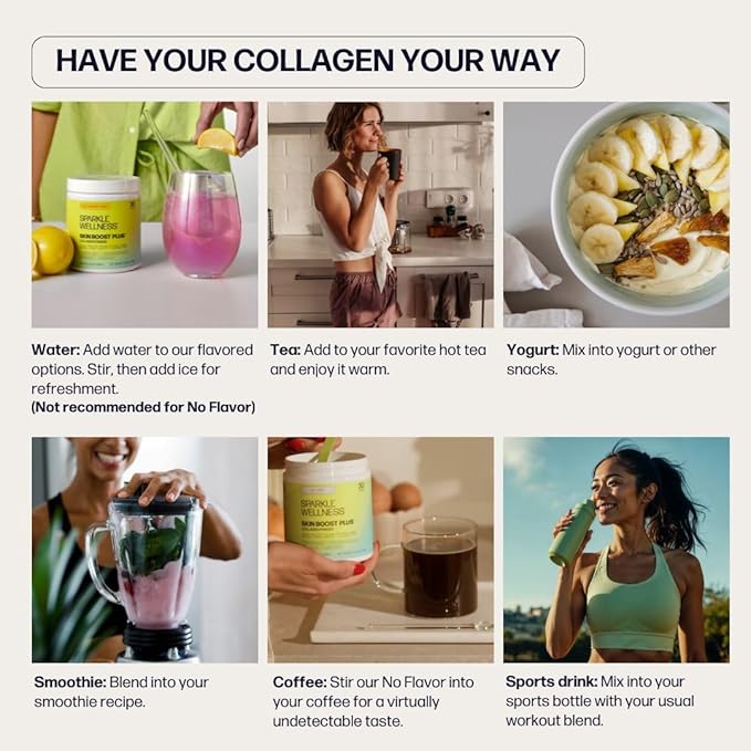 Sparkle Wellness VERISOL Bioactive Hydrolyzed Collagen Peptides | Collagen Powder with Vitamin C & Hyaluronic Acid for Hair, Skin, and Nail Health | Skin Boost Plus (Mixed Berry) [50-Serves]
