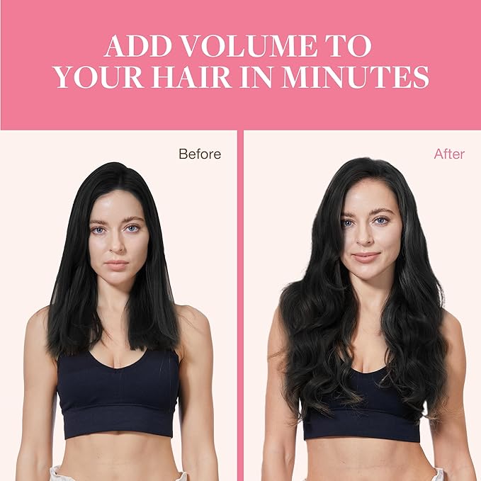 GOO GOO Clip in Hair Extensions Real Human Hair, Remy Human Hair Extensions Clip ins for Women, Natural Human Hair, 22inch 150g 9Pcs, 1 Jet black