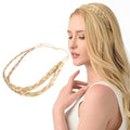 DIGUAN Double Three Strand Synthetic Hair Braided Headband Hairpiece Extension Women Girl Beauty accessory (Buttered Toast)