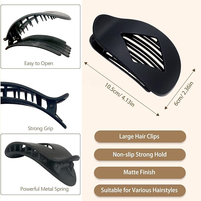 4PCS Duckbill Hair Clips,Simple Elegant Duckbill Hair Clip for Women, Strong No-Slip Grip Flat Hair Clips for Thick Hair,Duckbills Flat Hairs Clips For Women & Girls