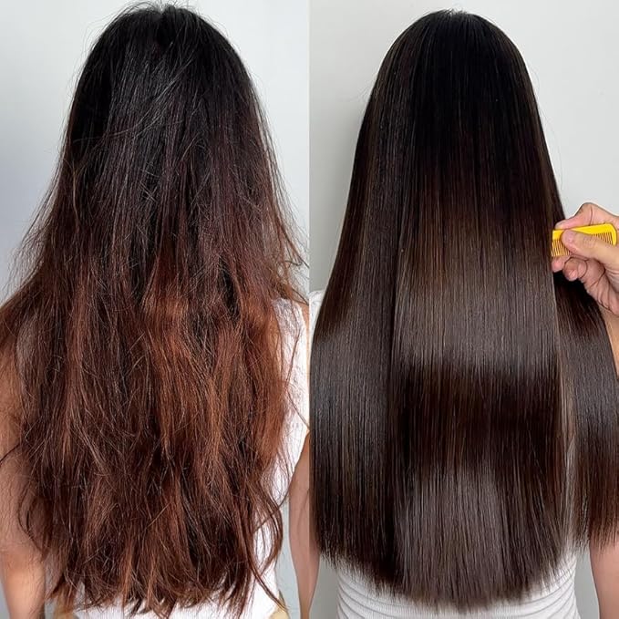 Hair Treatment Straightening Blowout Brazilian Smoothing Professional Results Salon and Home Use , Long Lasting organic results 4-6 months 4pc Set
