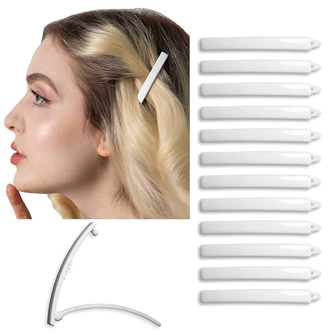 12pcs Hair Barrettes Set for Women and Girls, Hair Clips for Thick Thin Fine Hair, Non-metal Hair Accessories, Non-Slip Grip Handmade Snap Hairpin, BPA Free