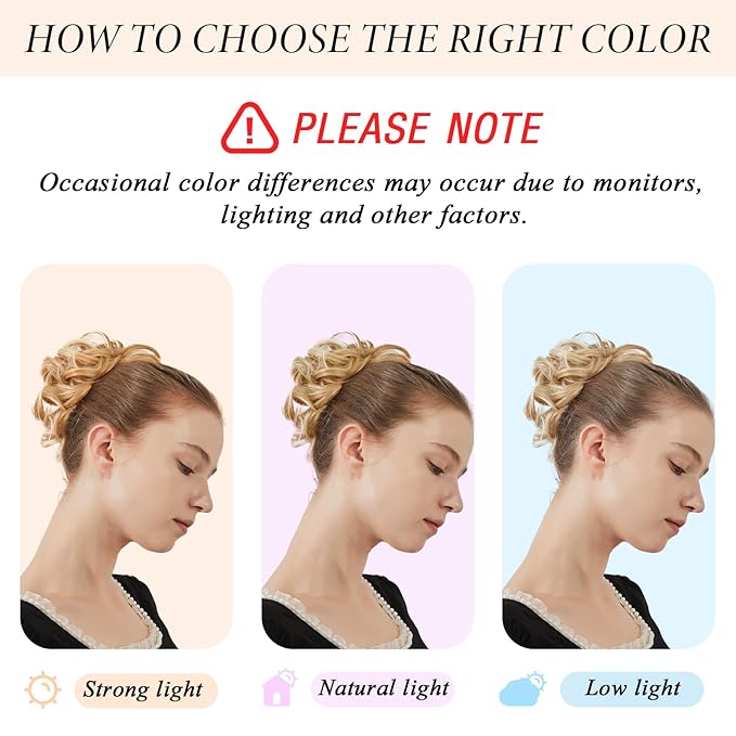 Large Messy Bun Hair Piece Curly Synthetic Extensions Scrunchies Fake Chignon Updo Hairpieces for Women Blonde
