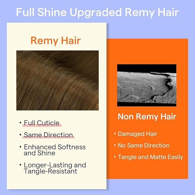 Full Shine Clip in Hair Extensions Human Hair 22 Inch Instant Volume Straight Seamless Natural Human Hair Light Brown Hair Extensions Clip ins 7 Pcs 120 G