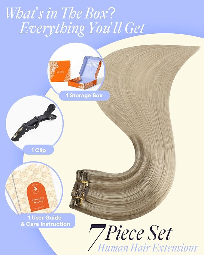 Full Shine Real Human Hair Extensions Clip ins 150 G Caramel Latte Rooted Highlight Hair Extensions Real Human Hair Clip ins 20 Inch 7 Pcs