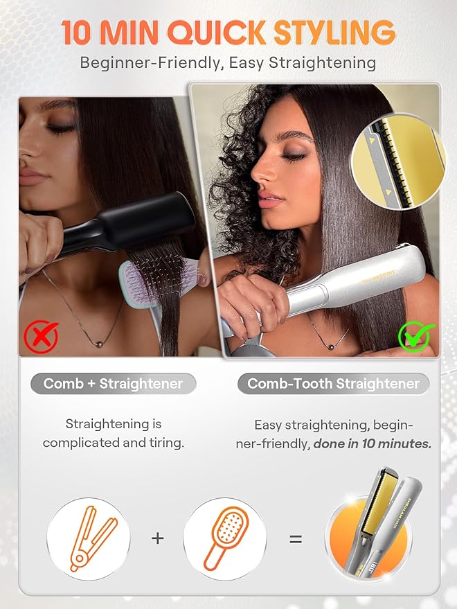 SHEGLAM Hair Straightener 1.5 inch Sleek Chic Wide Glide, 10 Million Negative Ion Flat Iron, 60s Quick Heating