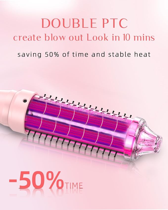 DORISILK Infrared Thermal Hair Brush for Sleek, Shiny Hair，1.5inch Heated Round Volumizer Faster Blowout, 5-Temp，Heated Round Brush for Curling and Straightening，Dual Voltage for Travel Using