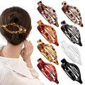 Obeoby 8 PCS Flat Hair Clips for Women, French Duckbill Flat Claw Clips for Thin Thick Hair Barrettes Accessories Medium Large (Tortoiseshell)