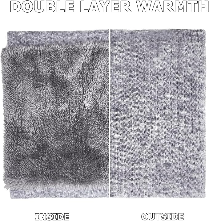 3 Pack Winter Neck Warmer & Ski Mask for Men Women Thermal Warm Fleece Face Mask Neck Gaiter Scarf Gift