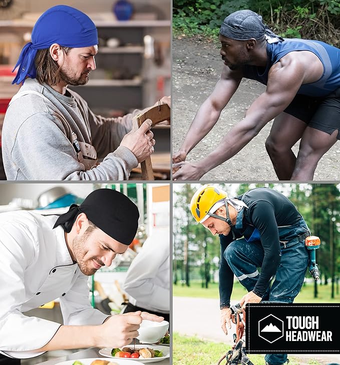 Cooling Helmet Liners - Do Rag Skull Caps for Men - Cooling Head Wraps, Hard Hat Liner - Motorcycle Pirate Bandana