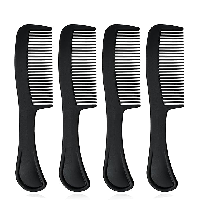 Bulk Hair Combs, Combs Individually Wrapped, Hair Combs in Bulk for Women, Kids, Hotel, Airbnb, Shelter, Homeless, Charity, and Church (Black) (5.9 inches, 100, Count)