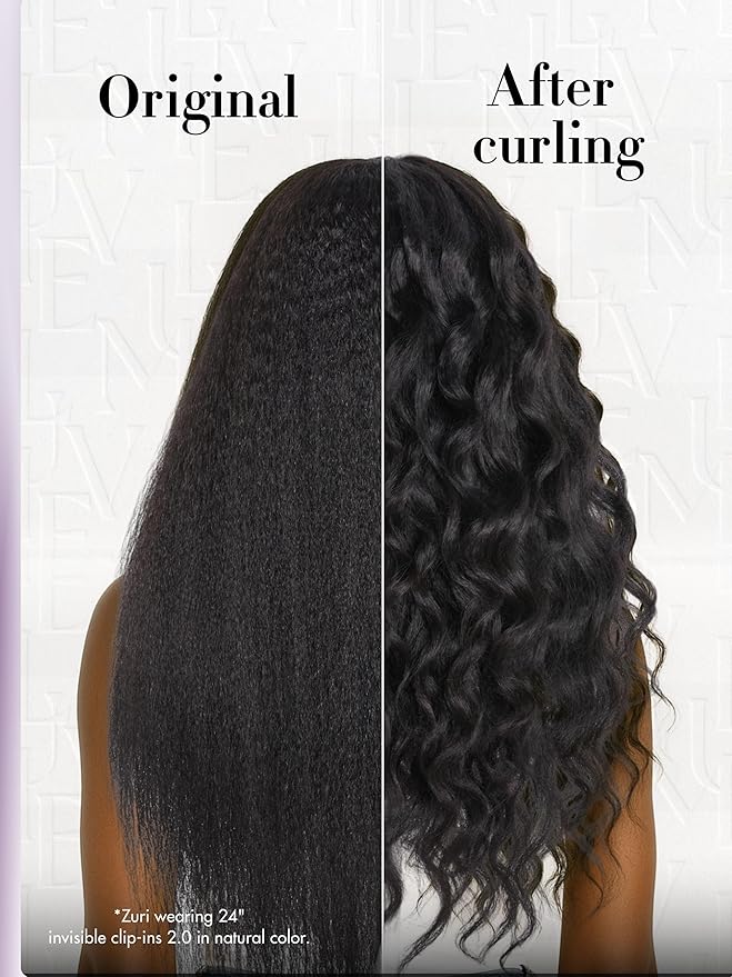 LUVME Invisible Clip in Hair Extensions, Kinky Straight Real Human Hair Remy Hair Clip ins for Women, Natural Human Hair, 14 inch 110g 7Pcs, Natural Black