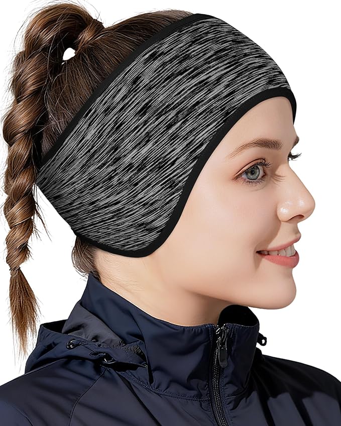 beister Ear Warmers for Women and Men, Fleece Winter Running Headbands with Ear Muffs, Windproof Thermal for Outdoor Sports