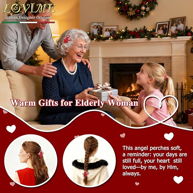 Inspirational Birthday Gifts for Older Lonely Women, "Guardian Angel" Premium Hair Clip, Goodbye Farewell Gifts for Retirement Moving Away Grandmother from Sister Bestie daughter, Still with You