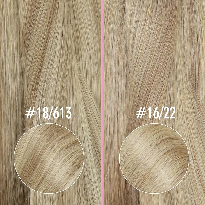YoungSee Nano Ring Hair Extensions Blonde Nano Beads Hair Extensions Warm Ash Blonde Highlights Bleach Blond Nano-Ring Human Hair Extension 18Inch Nano-Tip Hair Extension 1g/s 50s 50g