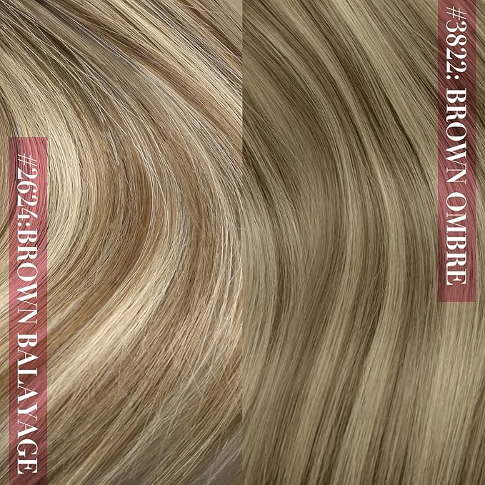 YoungSee 135G Clip in Hair Extensions Real Human Hair Ombre Brown Clip in Human Hair Extensions Walnut Brown Ombre Light Brown with Blonde Balayage Clip ins Hair Extension 18inch 7pcs