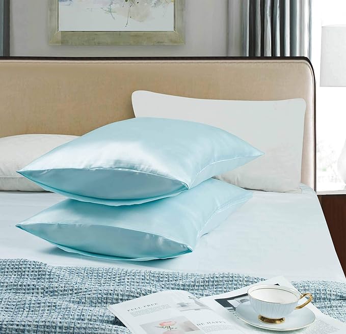Tyfitb Satin Pillowcase Set for Hair & Skin Care – Cooling, Hypoallergenic, Anti-Frizz, Wrinkle-Free – Soft, Luxurious Pillowcases with Envelope Closure – 2-Pack, King Size 20x36, Gift-Ready