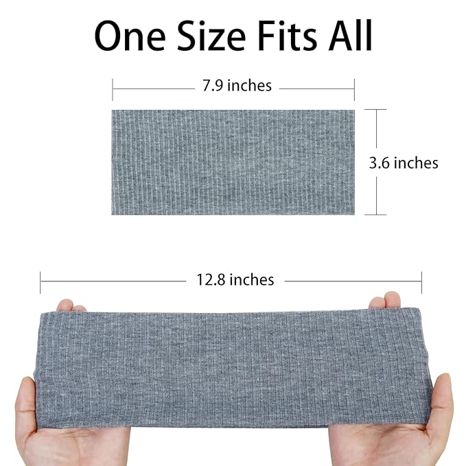 TERSE Headbands for Women Wide Non Slip Boho Head Bands Soft Elastic Thick Hairbands Fashion Workout Yoga Hair Accessories, 6 Pack