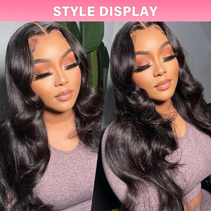 WOWANGEL 13x6 HD Lace Front Wigs Human Hair Body Wave Pre Plucked SKINLIKE 0.1mm Extremely Thin Real HD Lace Front Wigs 180% Density Glueless Human Hair Wigs for Women 26 Inch