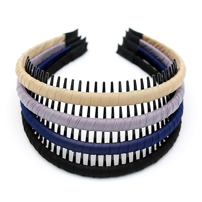 Fashion Headbands for women Girls Non-slip hair band Comfy Headband Hair Hoop Resin teeth Comb Hair Accessories (4 Colors)