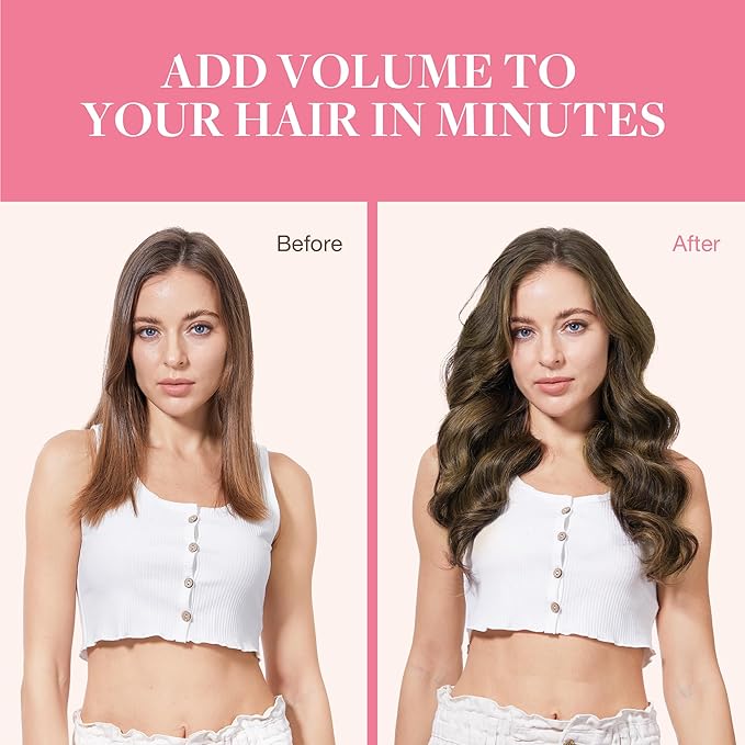 GOO GOO Clip in Hair Extensions Real Human Hair, Remy Human Hair Extensions Clip ins for Women, Natural Human Hair, 18inch 130g 7Pcs, 2C/4E/6C Brown Sugar Swirl Highlights
