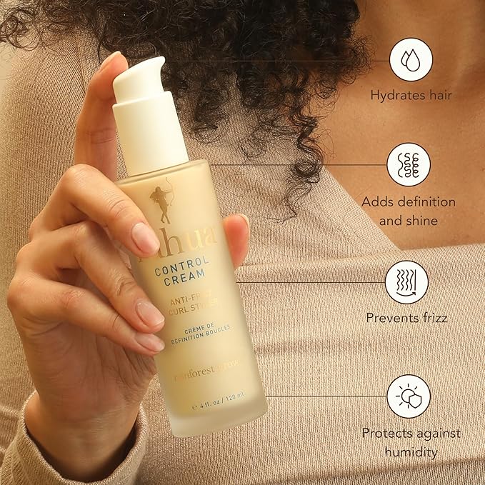 Rahua Control Cream Curl Styler, Vegan Anti-Frizz Curl Defining Cream with Shea Butter Oil, Moisturizing Leave In Styler for Curly Hair, Lightweight Humidity Resistant Formula, 4 Fl Oz