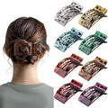 8 Pack French Flat Hair Clips for Women – Large Matte No-Slip Claw Barrettes for Thick & Thin Hair, Strong Hold Styling Accessories (Leopard)