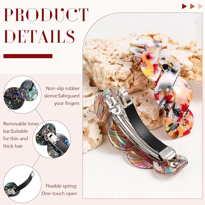 Geyoga 6 Pieces Vintage Hair Barrettes for Women Retro Flower French Pearl Crystal Rhinestones Clips Hair Pins for Women Styling Accessories(Gorgeous Style)