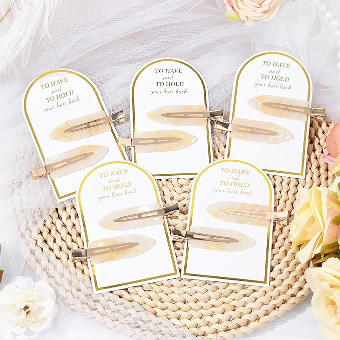 20PCS Bridesmaid Hair Clips No Bend Hair Clips Bridesmaid Hair Accessories Gifts Makeup Creaseless Glitter Hair Clip for Bride Women Girls(20Pcs/10Cards)