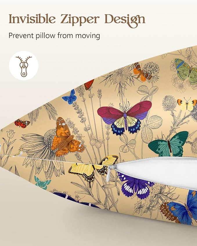 2 Pack Mulberry Silk Pillowcase for Hair and Skin - Queen Size 20 x 30 Inches with Hidden Zipper Line Butterfly 19 Momme Soft Sleeping Silk Pillow Case for Women, Moms