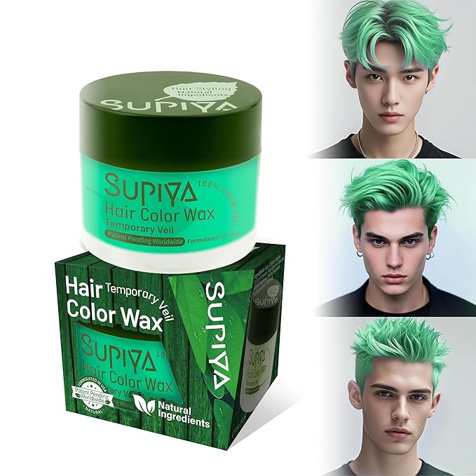 Temporary Hair Color Wax for Men - SUPIYA Washable Hair Wax Color, All-Day Hold Disposable Hair Wax for Christmas, Cosplay & Daily (Color #20W)