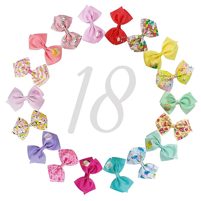 LUV HER Special Squishmallows Hair Accessories for Girls -18pc Hair Bow with Aligator Clips, Age 8+