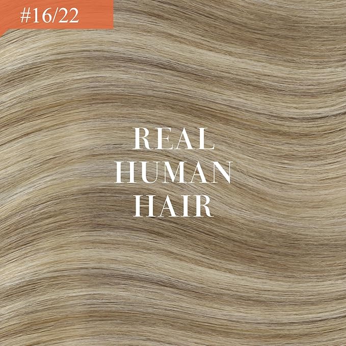 Ve Sunny Hair Extensions Ponytail Real Human Hair Wrap Around Clip in Ponytail Hair Extensions Straight Extensions Human Hair for Women Dark Blonde Highlights Golden Blonde 22inch 80G