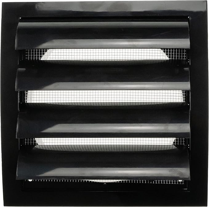 Repa Market 6 Inch Black Dryer Vent Hood/Duct Cover for Walls or Ducting/ABS Plastic Grille with Flaps & Insect Screen/Exhaust and Dryer Vent Covers for Indoor & Outdoor Use