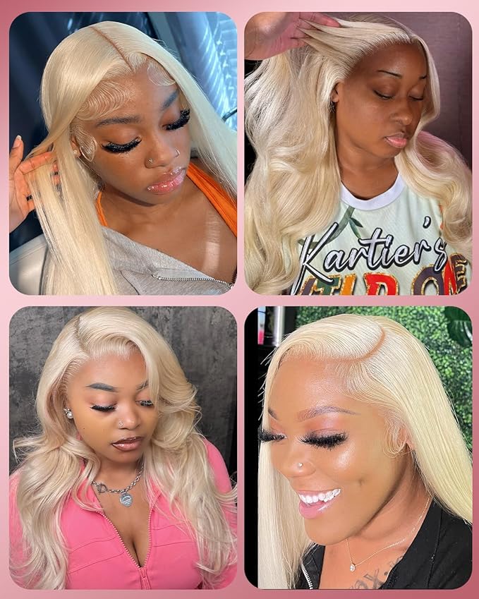 Alididi Skinlike Real Hd 613 13x6 Lace Front Wig Human Hair Pre Plucked Bleached Knots 200% Density 0.10mm Ultra-Thin Invisible Lace Blonde Wig Human Hair Body Wave For Women 26 Inch