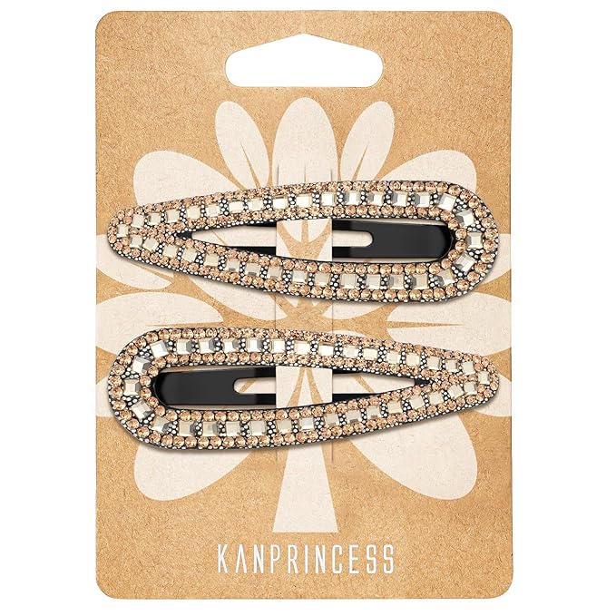 2PCS Rhinestone Hair Clips,Snap Hair Accessories,Decorative Hair Clips,Rhinestone Barrettes For Women Girls(SET15)