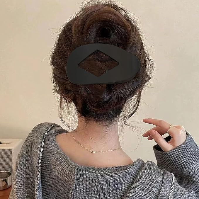 Matte Duckbill Claw Clips for Women, Strong Hold Flat Hair Clips for Thick Hair, Simple Elegant Resin Hair Clamps, Non-Slip Solid Color Hair Accessories for Work & Daily Use (C)