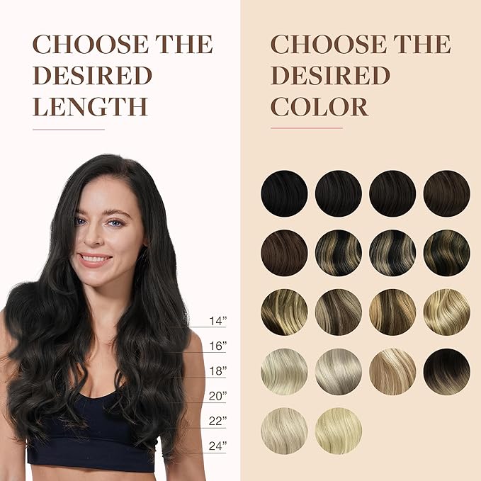 GOO GOO Clip in Hair Extensions Real Human Hair, Remy Human Hair Extensions Clip ins for Women, Natural Human Hair, 20inch 180g 9Pcs, #1B Natural Black