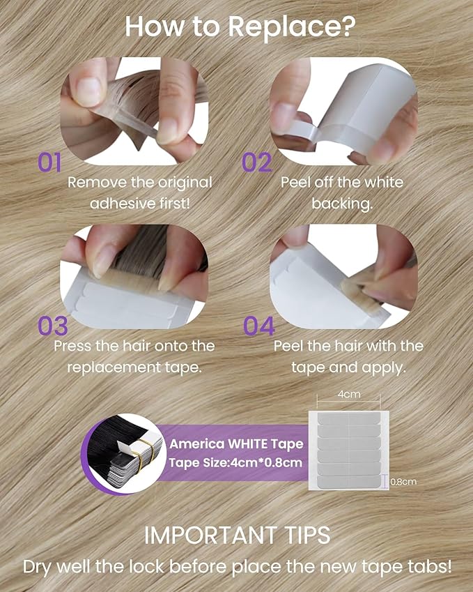 LaaVoo Tape in Human Hair Extensions 24 Inch Blonde Hair Extensions Tape in Dark Ash Blonde Highlighted with Light Blonde20pcs 50g