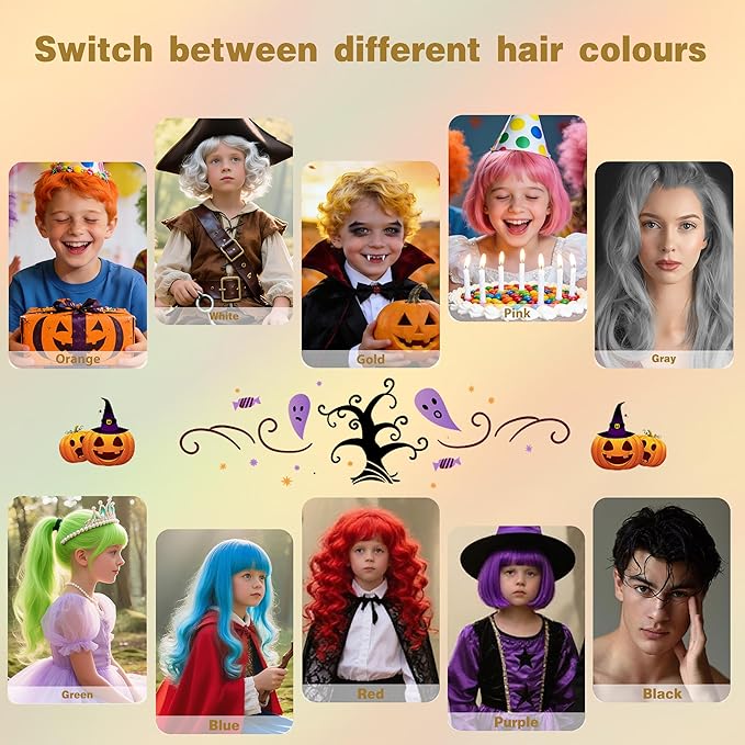 Gold Temporary Hair Color Spray for Kids, Silver Instant Colored Hair Dye Alternative for Boys Girls Teens Men Women, Quick Styling for Party Christmas Halloween, Disposable Washable, 150ml