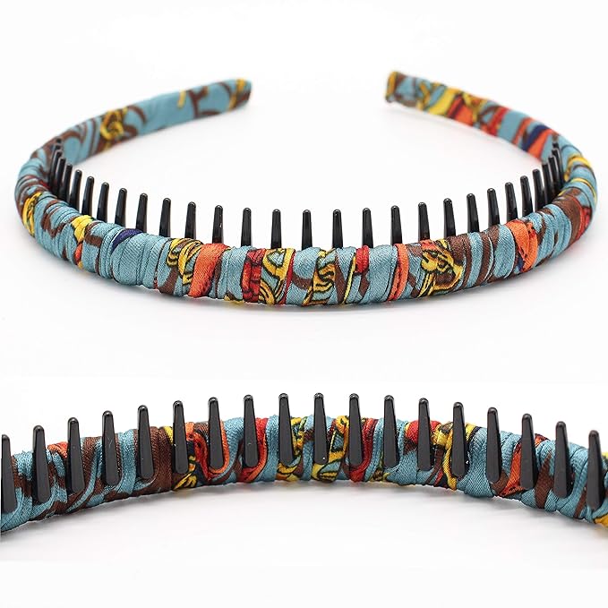 boho bandeau headbands hairband for women Non-slip hair bands Teeth Comb Hair Accessories Resin hair hoop (4 pcs)