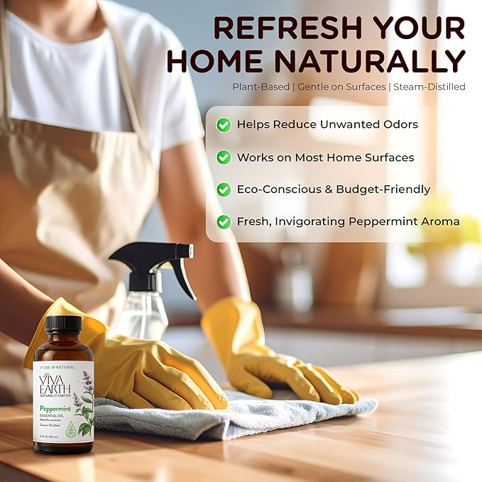 Peppermint Essential Oil – Pure and Natural Peppermint Aroma for Diffusers, Aromatherapy, Hair and Scalp Care, Skin Care, Massage Oils, Soap and Candle Making – with Dropper, 4 oz