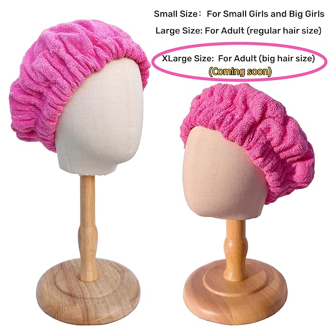 AKISS Flaxseed Deep Conditioning Heat Cap Portable Microwave Hot Bonnet Therapy Hair care Cap For Kids Girls (Fushcia/Flowers, Small)