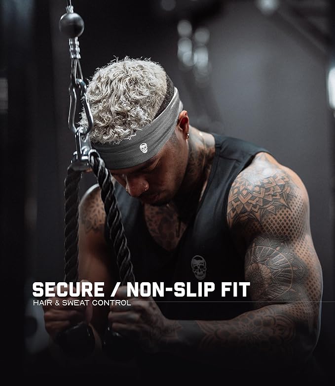 Gymreapers Workout Headbands for Men & Women-Comfortable Sweat Absorbing Band to Keep Hair Back During Running Sports Gym Cycling and Outdoor Activities