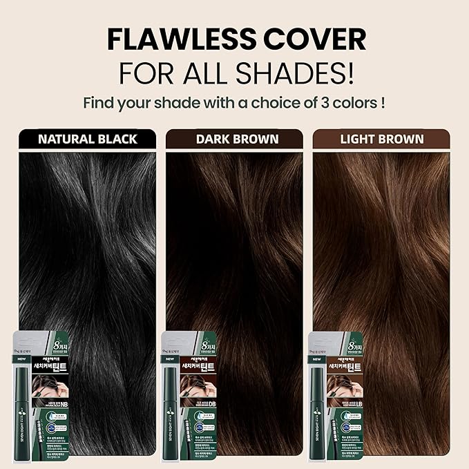SEVEN EIGHT Gray Cover Hair Tint (LIGHT BROWN, 1 Pack) Quick Cover Root Touch Up, Water-Resistant Concealer, Temporary Cover Up Brush for Hair Mustache & Beard