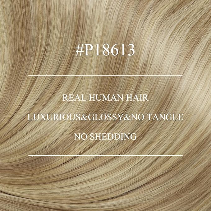 YoungSee Nano Ring Hair Extensions Blonde Nano Beads Hair Extensions Warm Ash Blonde Highlights Bleach Blond Nano-Ring Human Hair Extension 18Inch Nano-Tip Hair Extension 1g/s 50s 50g
