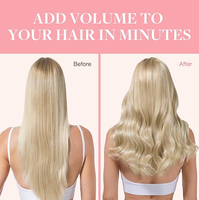 GOO GOO Clip in Hair Extensions Real Human Hair, Remy Human Hair Extensions Clip ins for Women, Natural Human Hair, 22inch 120g 7Pcs, 60A Platinum Blonde